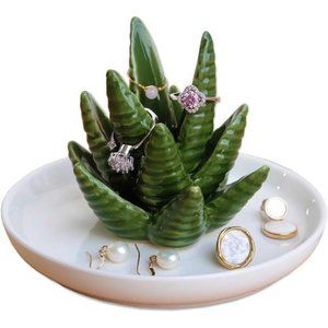 Aloe Ring Holder,Cactus Ring Dish,Jewelry Holder Trinket Tray forJewelery